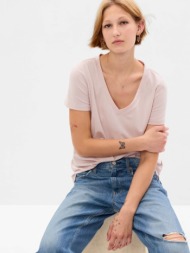 gap t-shirt pink 100 % organic cotton