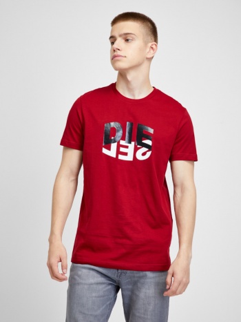 diesel diegos t-shirt red 100% cotton σε προσφορά