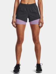 under armour ua iso-chill run 2n1 shorts grey 100% polyester