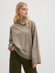aware by vero moda vivan sweater brown 60% recycled polyester, 35% polyamide, 5% wool