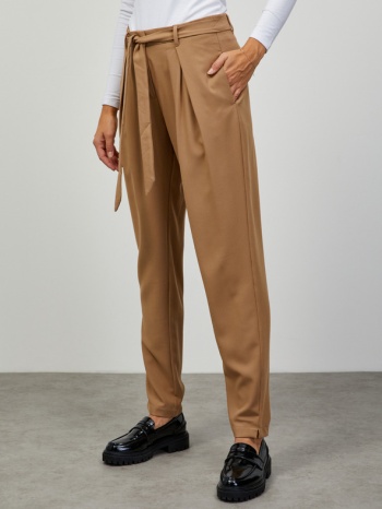 zoot.lab alyza trousers beige 63% polyester, 32% modal, 5% σε προσφορά