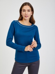 orsay t-shirt blue 77% polyester, 20% viscose, 3% elastane