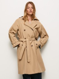 pepe jeans ava coat beige outer part - 85% polyester, 15% cotton; lining- 100% polyester