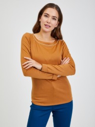 orsay t-shirt brown 77% polyester, 20% viscose, 3% elastane