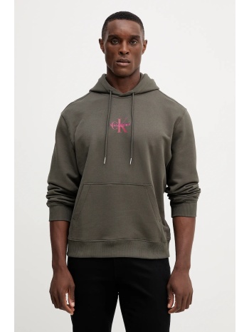 βαμβακερή μπλούζα calvin klein jeans χρώμα γκρι, με