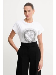 βαμβακερό μπλουζάκι guess 4g χρώμα: άσπρο, w5yi14 i3z14 100% βαμβάκι