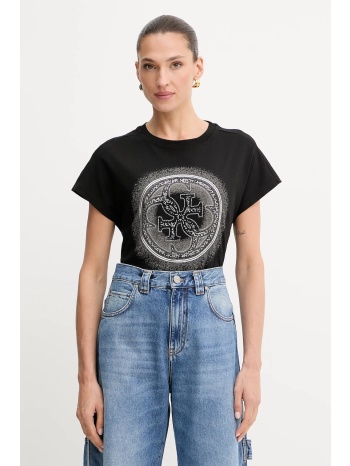 βαμβακερό μπλουζάκι guess 4g χρώμα μαύρο, w5yi14 i3z14