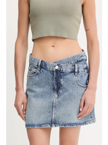 τζιν φούστα guess gaia χρώμα ναυτικό μπλε, w5yd1c d5qkb