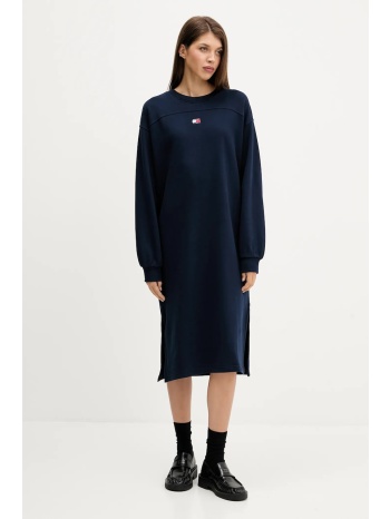 βαμβακερό φόρεμα tommy jeans χρώμα ναυτικό μπλε