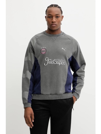 βαμβακερή μπλούζα puma puma x kidsuper χρώμα γκρι, 632364