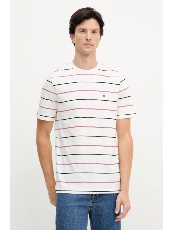 βαμβακερό μπλουζάκι tommy hilfiger ανδρικό, χρώμα άσπρο