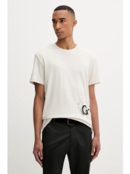 βαμβακερό μπλουζάκι g-star ανδρικό, χρώμα: μπεζ, d26819.d976 100% οργανικό βαμβάκι