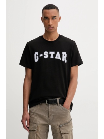 βαμβακερό μπλουζάκι g-star ανδρικό, χρώμα μαύρο