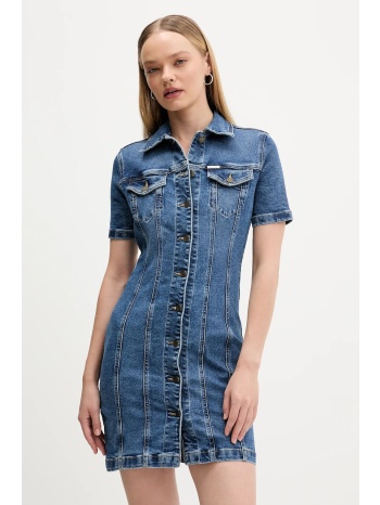 φόρεμα τζιν guess jeans χρώμα μπλε, w5yk55 d5r11 98%