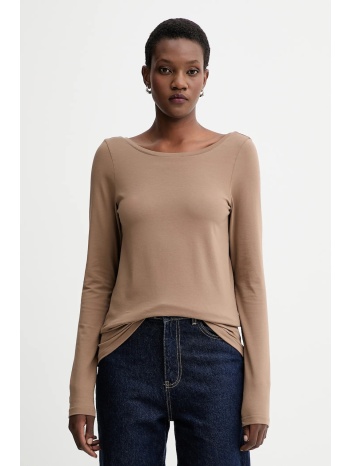 μακρυμάνικο muuv. χρώμα καφέ, 0 92% βαμβάκι, 8% ελαστάν