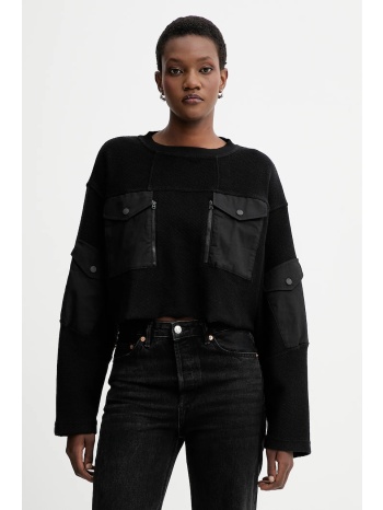 βαμβακερή μπλούζα g-star 0 γυναικεία, χρώμα μαύρο