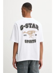 βαμβακερό μπλουζάκι g-star 0 ανδρικό, χρώμα: άσπρο, d27722.c336 100% οργανικό βαμβάκι