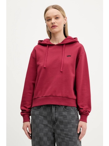 βαμβακερή μπλούζα vans γυναικεία, χρώμα κόκκινο, με