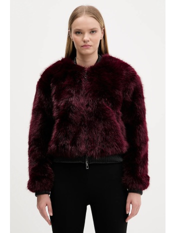 μπουφάν bomber desigual raspberry χρώμα μπορντό, 25wwew67