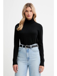 πουλόβερ με προσθήκη μαλλιού calvin klein χρώμα: μαύρο, lv044d371g 55% πολυεστέρας, 45% μαλλί