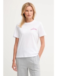 βαμβακερό μπλουζάκι calvin klein jeans χρώμα: άσπρο, lv047d882g 100% βαμβάκι