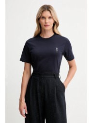 βαμβακερό μπλουζάκι bally χρώμα: ναυτικό μπλε, wje085 100% βαμβάκι