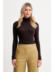 πουλόβερ με μείγμα κασμίρ sessun χρώμα: καφέ, 25108015 94% βαμβάκι, 6% κασμίρι