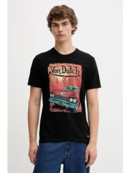 βαμβακερό μπλουζάκι von dutch ανδρικό, χρώμα: μαύρο, vd.1.tr.flame 100% βαμβάκι