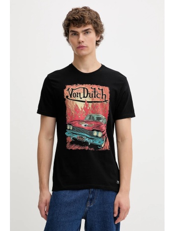 βαμβακερό μπλουζάκι von dutch ανδρικό, χρώμα μαύρο