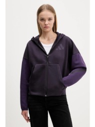 μπλούζα adidas adidas x z.n.e χρώμα: μοβ, με κουκούλα, kc0990 κύριο υλικό: 57% πολυεστέρας, 43% βαμβ