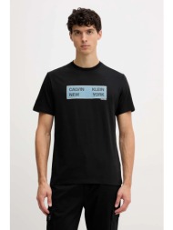 βαμβακερό μπλουζάκι calvin klein jeans ανδρικό, χρώμα: μαύρο, lv04rd816g 100% βαμβάκι