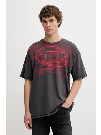 βαμβακερό μπλουζάκι diesel t-boxt-t5 ανδρικό, χρώμα γκρι