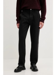 παντελόνι tommy jeans χρώμα: μαύρο, dm0dm22001 98% βαμβάκι, 2% ελαστάν