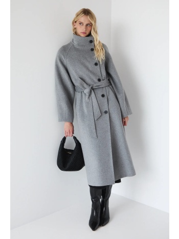 μάλλινο παλτό medicine χρώμα γκρι κύριο υλικό 50%