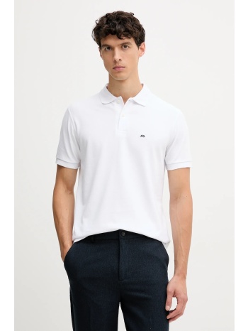 βαμβακερό μπλουζάκι πόλο lindbergh ανδρικό, χρώμα άσπρο