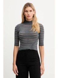 πουλόβερ simona corsellini χρώμα: γκρι, a25cpmgo1301 48% πολυεστέρας, 34% βισκόζη, 18% πολυαμίδιο