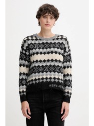πουλόβερ με προσθήκη μαλλιού pepe jeans χρώμα: πολύχρωμο, pl7000039 55% πολυεστέρας, 20% μαλλί, 19% 
