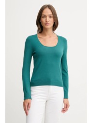 πουλόβερ united colors of benetton χρώμα: πράσινο, 1w2ad10e5 62% βισκόζη, 38% πολυεστέρας