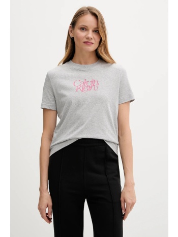 βαμβακερό μπλουζάκι calvin klein jeans χρώμα γκρι