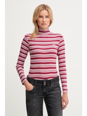 μακρυμάνικο pepe jeans χρώμα ροζ, pl5000039 90% βισκόζη