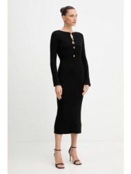 φόρεμα marciano guess agathe χρώμα: μαύρο, 5bgk55 5891z 70% βισκόζη, 30% πολυεστέρας