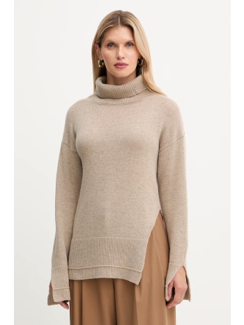 πουλόβερ με προσθήκη μαλλιού simona corsellini χρώμα μπεζ