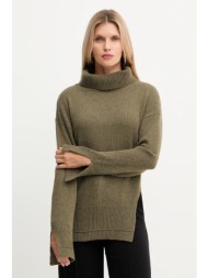 πουλόβερ με προσθήκη μαλλιού simona corsellini χρώμα: πράσινο, a25cpmgp08s1 80% μαλλί, 20% πολυαμίδι