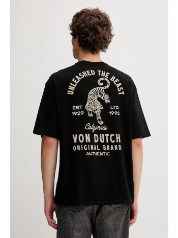βαμβακερό μπλουζάκι von dutch ανδρικό, χρώμα μαύρο