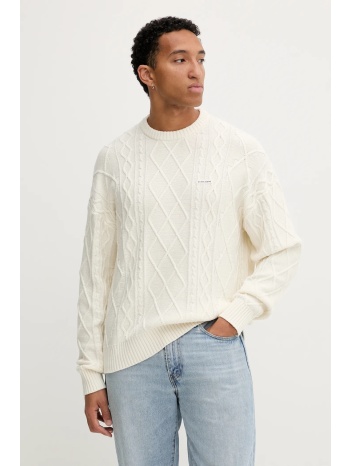 πουλόβερ με προσθήκη μαλλιού guess jeans χρώμα μπεζ