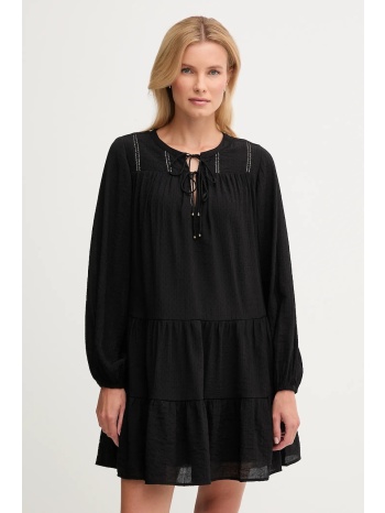 φόρεμα pepe jeans χρώμα μαύρο, pl9537696 κύριο υλικό 75%