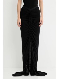 φούστα rick owens lilies poppy χρώμα: μαύρο, li02e3317.rv 100% βισκόζη