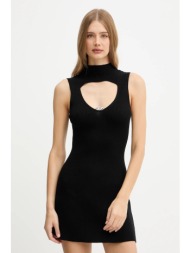 μάλλινο φόρεμα diesel m-oloni-short χρώμα: μαύρο, a19667.0plbf 100% μαλλί