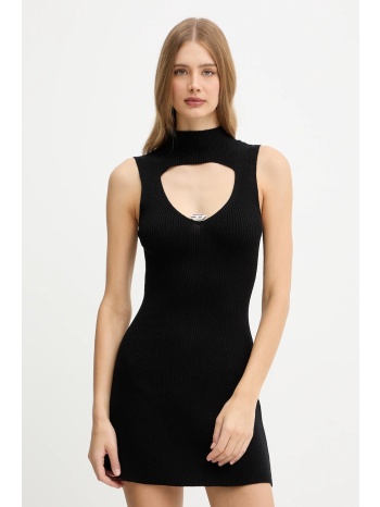 μάλλινο φόρεμα diesel m-oloni-short χρώμα μαύρο