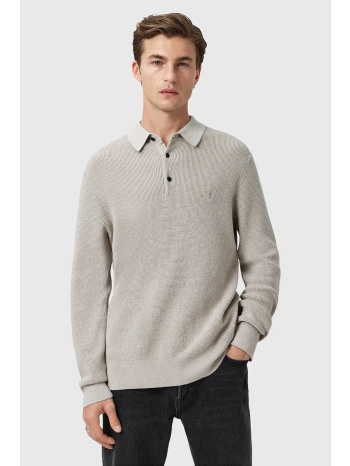 πουλόβερ με προσθήκη μαλλιού allsaints aspen χρώμα γκρι